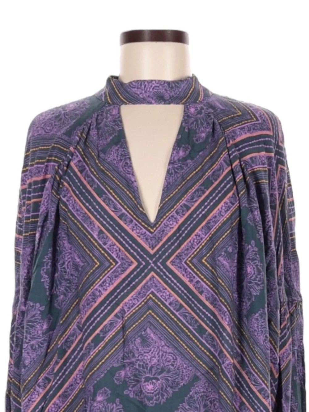 NWT Free People Walking On A Dream Tunic Choker Boho Top M Purple